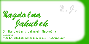 magdolna jakubek business card